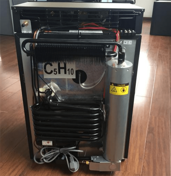 the back of an RV absorption refrigerator